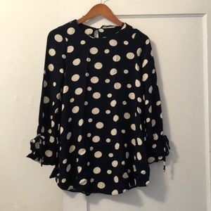 Zara Navy Blue Polka Dot Tunic